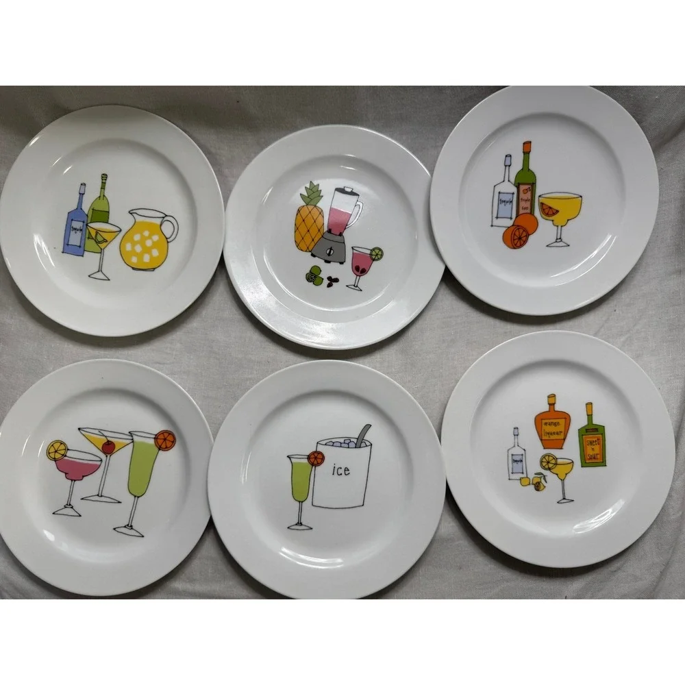 Margarita Signature Housewares Hors d'oeuvres Plates Set of 6 Porcelain#929